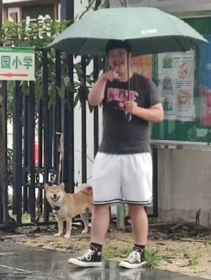 网友拍到同事和路边的小柴神同步的笑容-微看VCAN